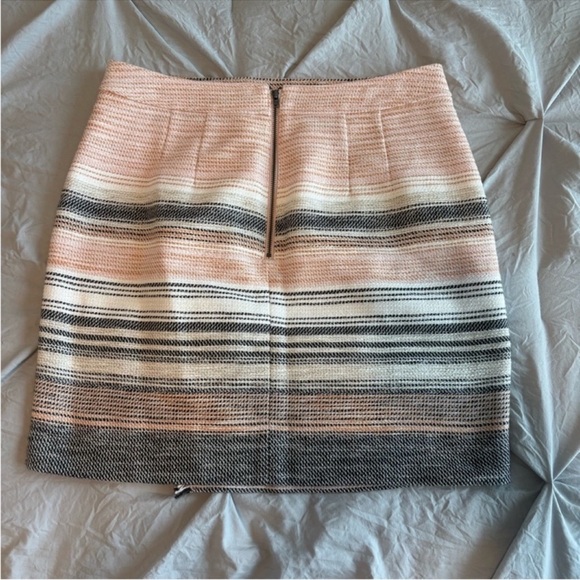 LOFT Asymmetrical Pink and Gray Striped Skirt - Picture 3 of 4